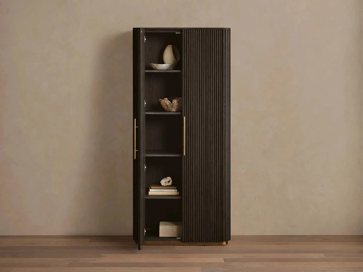 Finnley Wood Tall Cabinet Living Room Country Storage Cabinet with Doors