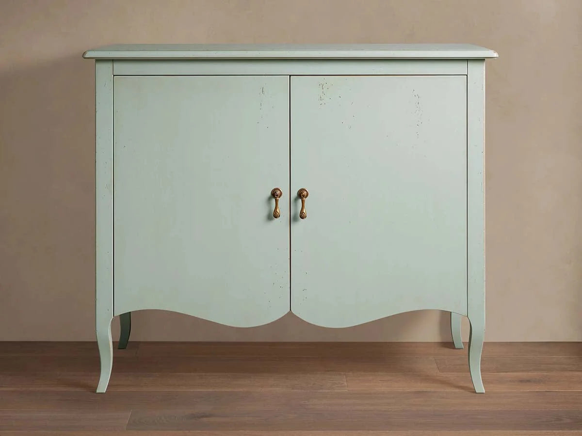 Varzi Hand-Painted Wood Storage Sideboard Antique Buffet Cabinet Tanganika