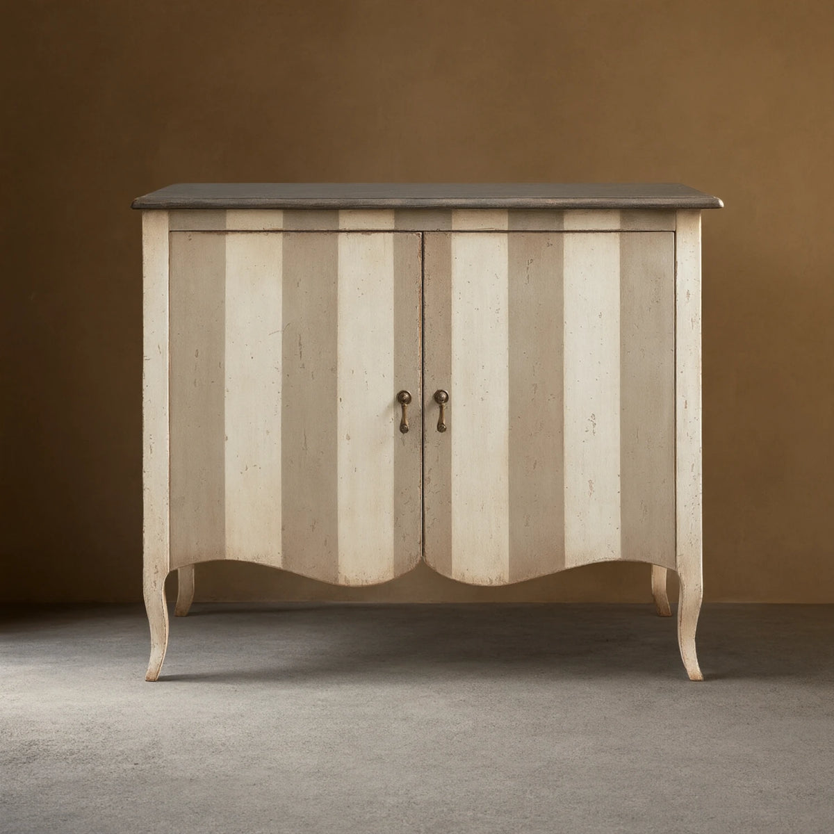 Orabela Amalfi Hand-Painted Sideboard Vintage Distressed Wood Buffet Storage Cabinet