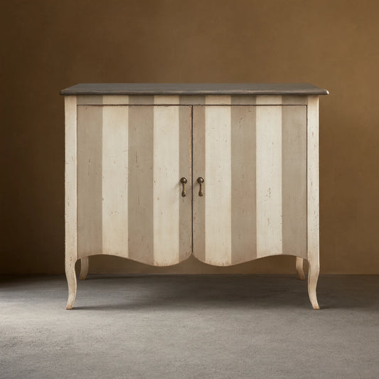 Orabela Amalfi Hand-Painted Sideboard Vintage Distressed Wood Buffet Storage Cabinet