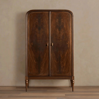 Frances Mahogany Tall Cabinet Vintage Wood Storage Cabinet