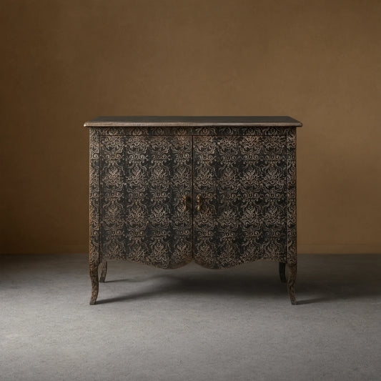 Amalfi Hand-Painted Sideboards Buffet Cabinet Wood Distressed Storage Cabinet