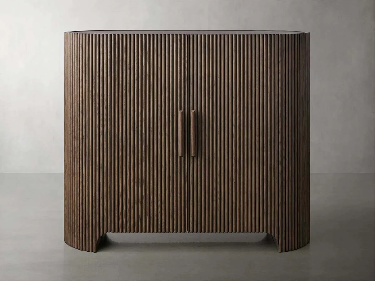 Astor Marble Top Hall Chest Oak Wood Sideboards Reeded Entrance Storage Cabinet
