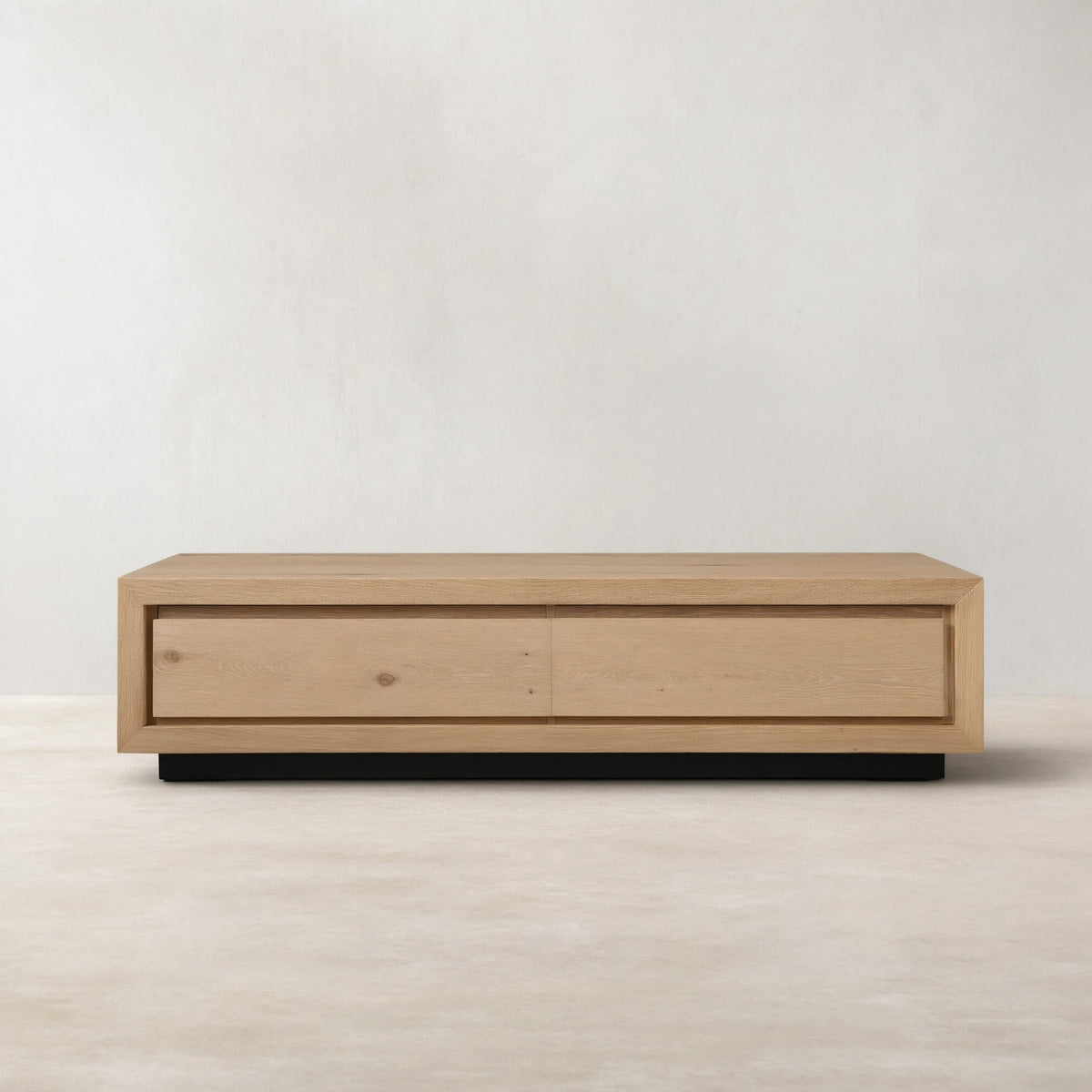Sullivan Rectangular Storage Coffee Table Wood Center Cocktail Table Oak Tea Table with Drawers