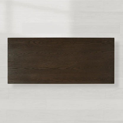Sullivan Rectangular Storage Coffee Table Wood Center Cocktail Table Oak Tea Table with Drawers