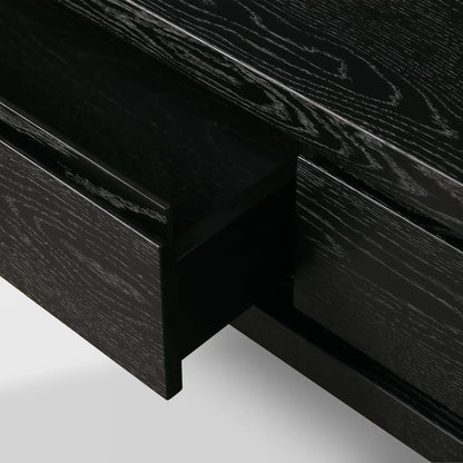 Sullivan Rectangular Storage Coffee Table Wood Center Cocktail Table Oak Tea Table with Drawers