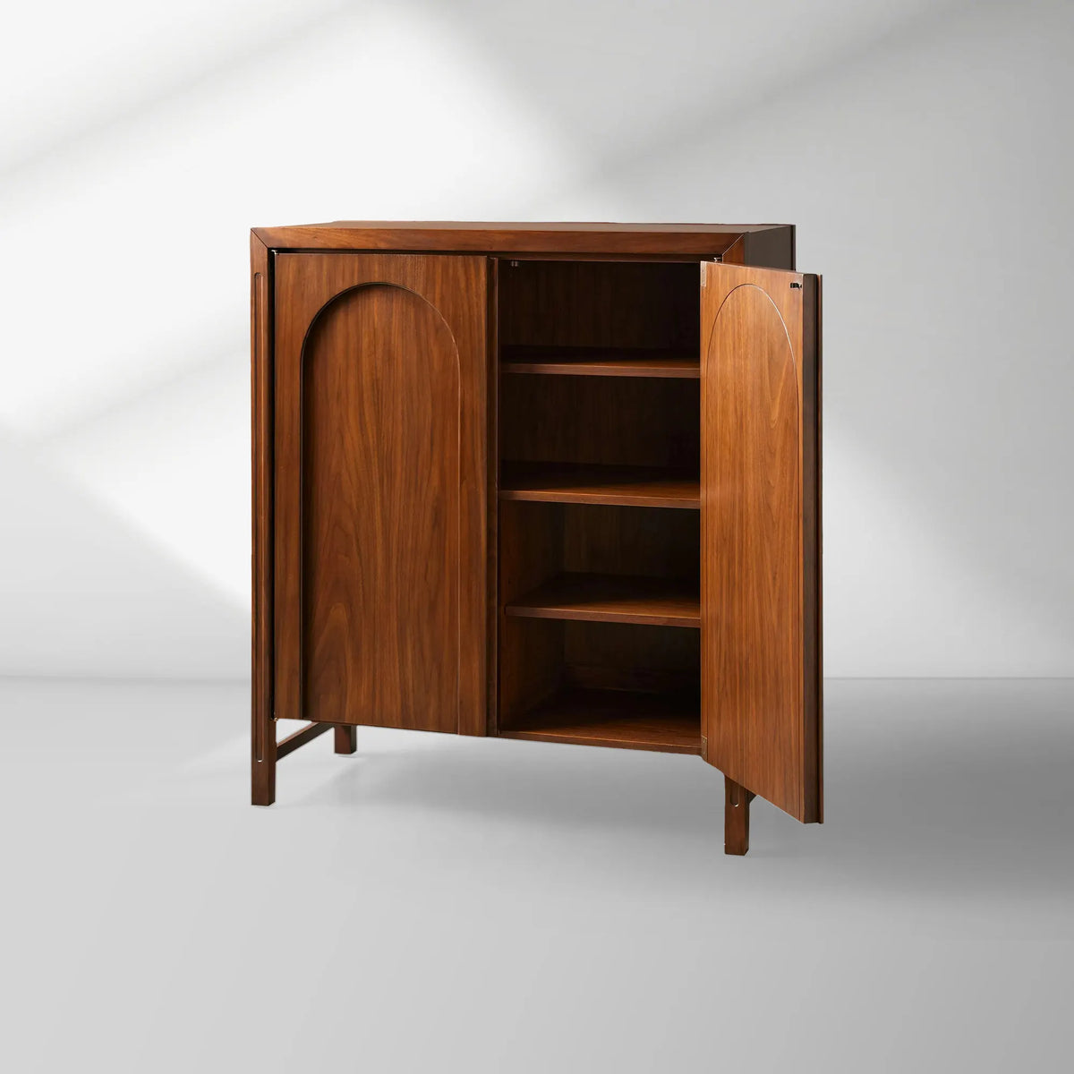 Rittman Entrance Hall Chest Mid-Century Sideboard Walnut Wood Buffet Storage Cabinet
