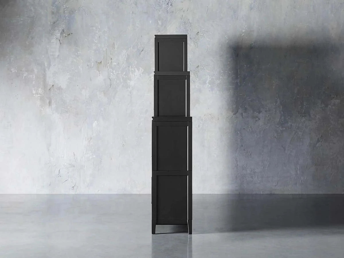 Rowan Modular Wall Unit Storage Tall Display Cabinet Wood Bookcase with Glass Door