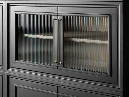 Rowan Modular Wall Unit Storage Tall Display Cabinet Wood Bookcase with Glass Door