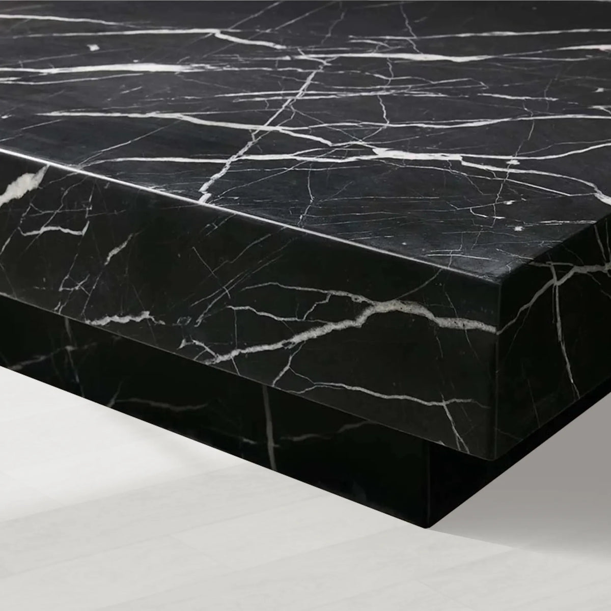 Cinzia Rectangle Stone Coffee Table Natural Marble Cocktail Table Plinth Base Sofa Center Tea Table