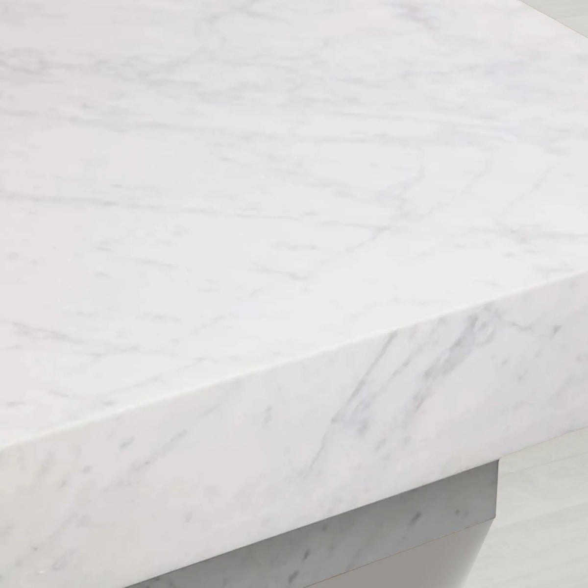 Cinzia Rectangle Stone Coffee Table Natural Marble Cocktail Table Plinth Base Sofa Center Tea Table