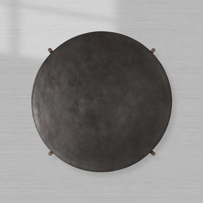 Donovan Cast Aluminum Coffee Table Round Living Room Cocktail Table Metal Top Center Tea Table