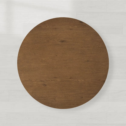 Felton Oak Wood Round Coffee Table Wood Center Tea Table Minimalist Rural Cocktail Table