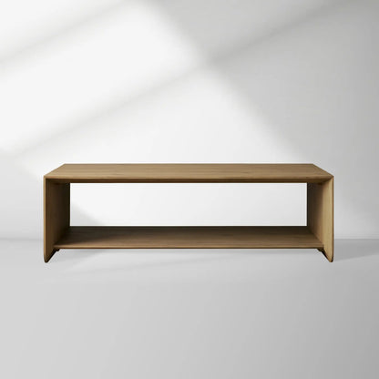 Felton Minimalist Coffee Table Oak Cocktail Table Rural Living Room Wood Center Tea Table