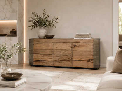 Telluride Mexican Oak TV Stand Cabinet Media Console Result Sideboard Wood Television Storage Unit