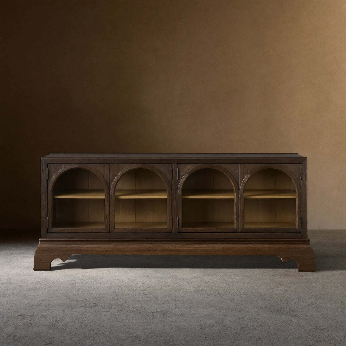 Hattie TV Stand Cabinet Oak Media Console Wood Sideboard Modern television Storage Side Unit