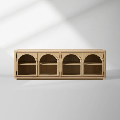 Hattie TV Stand Cabinet Oak Media Console Wood Sideboard Modern television Storage Side Unit