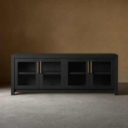 Bodhi Oak Media Console Wood TV Stand Side Cabinet Rustic Television Storage Unit Sideboard