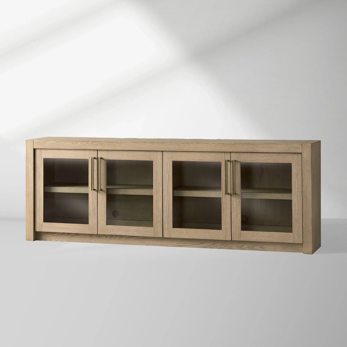 Bodhi Oak Media Console Wood TV Stand Side Cabinet Rustic Television Storage Unit Sideboard