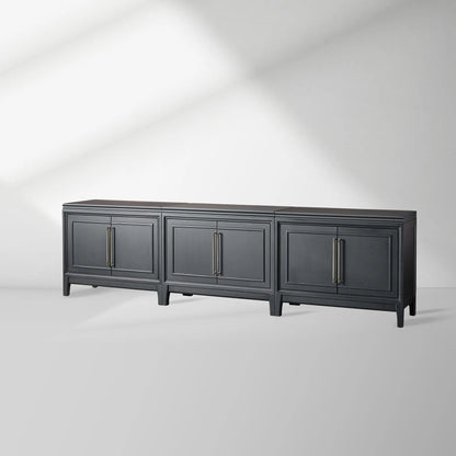 Rowan Modular Wood TV Stand Modern Sideboard Television Storage Unit with Wood Doors Entrance Cabinet