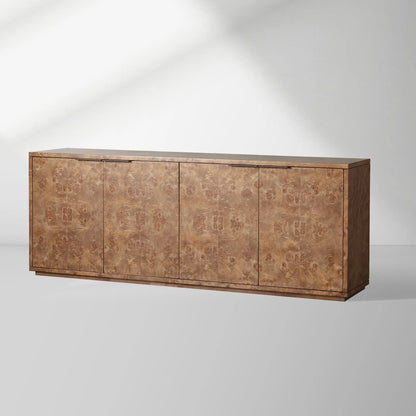 Corey Mappa Burl Wood Sideboard Modern Buffet Storage Living Room Entryways TV Cabinet
