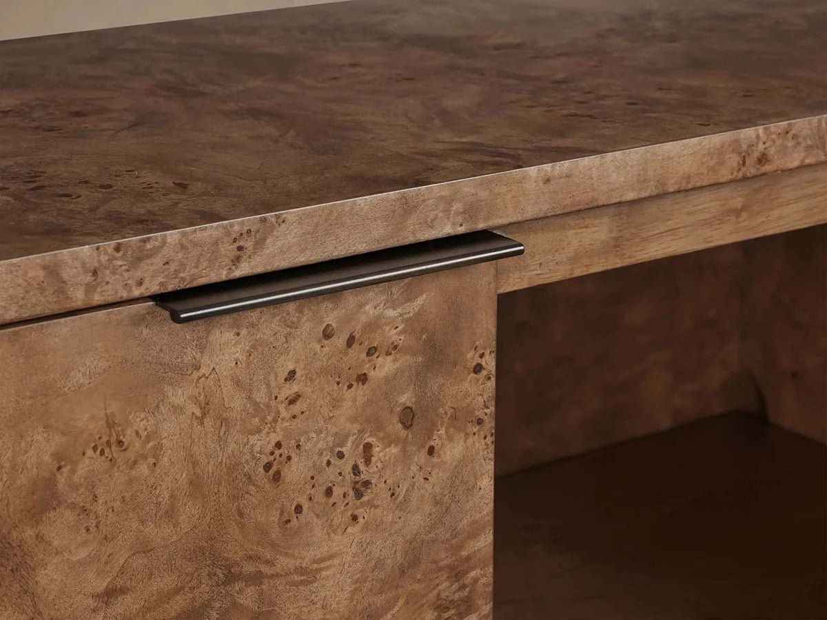 Corey Mappa Burl Wood Sideboard Modern Buffet Storage Living Room Entryways TV Cabinet