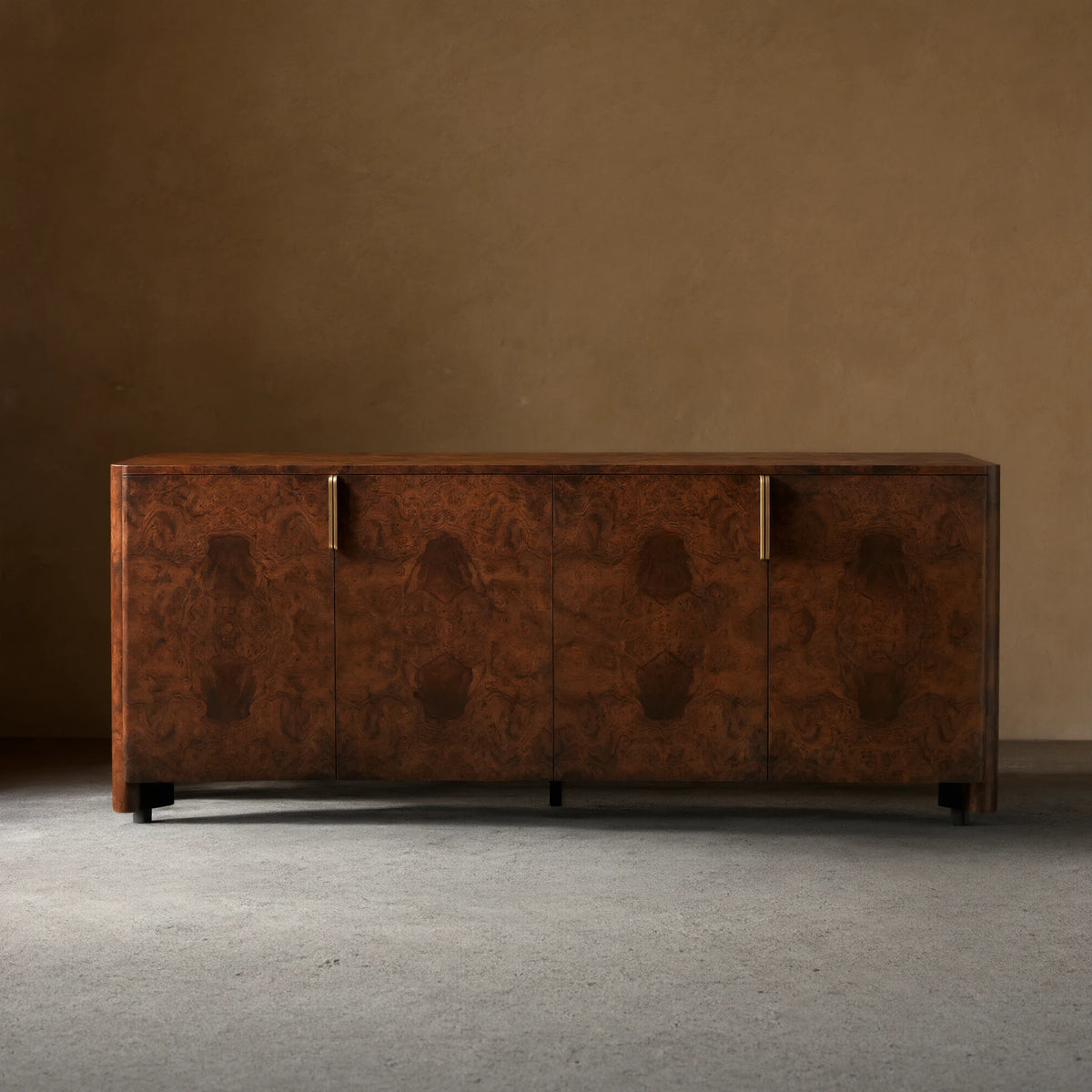Morley Walnut Burl Sideboard Wood Buffet Table Cabinet Living Room Entryways TV Cabinet
