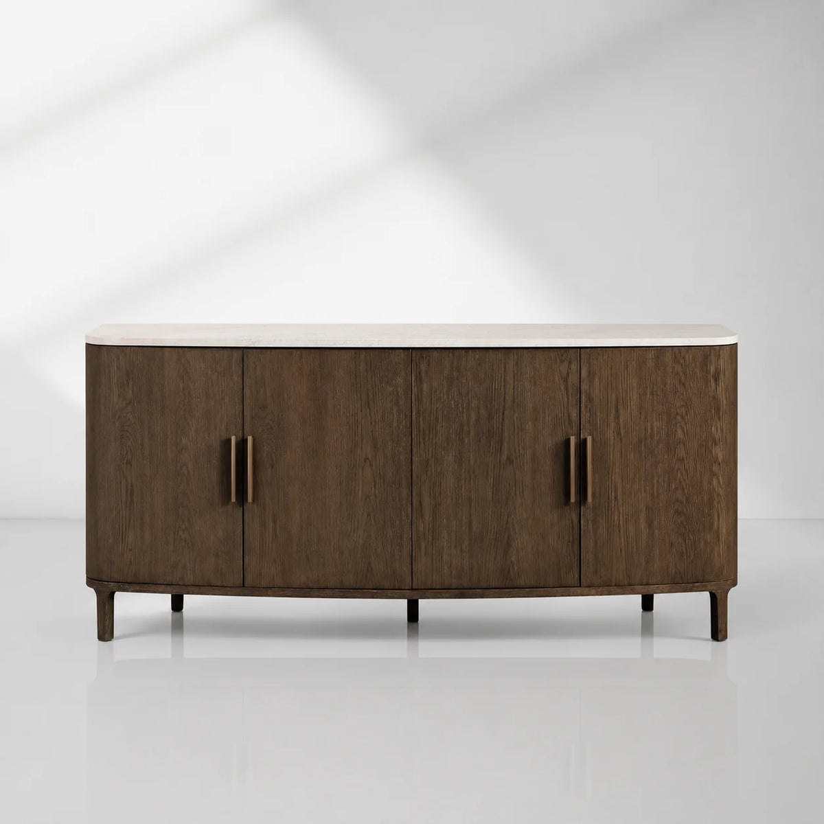 Danny Marble Top Sideboard Oak Wood Buffet Buffet Table Cabinet Country Entryways TV Cabinet