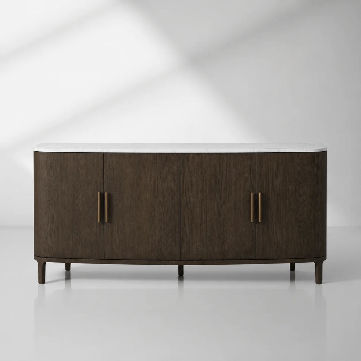 Danny Marble Top Sideboard Oak Wood Buffet Buffet Table Cabinet Country Entryways TV Cabinet