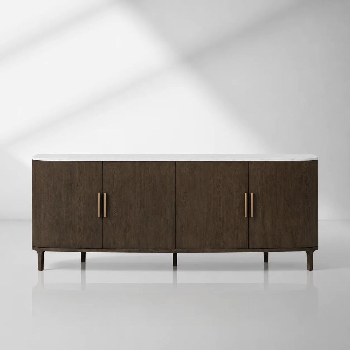 Danny Marble Top Sideboard Oak Wood Buffet Buffet Table Cabinet Country Entryways TV Cabinet