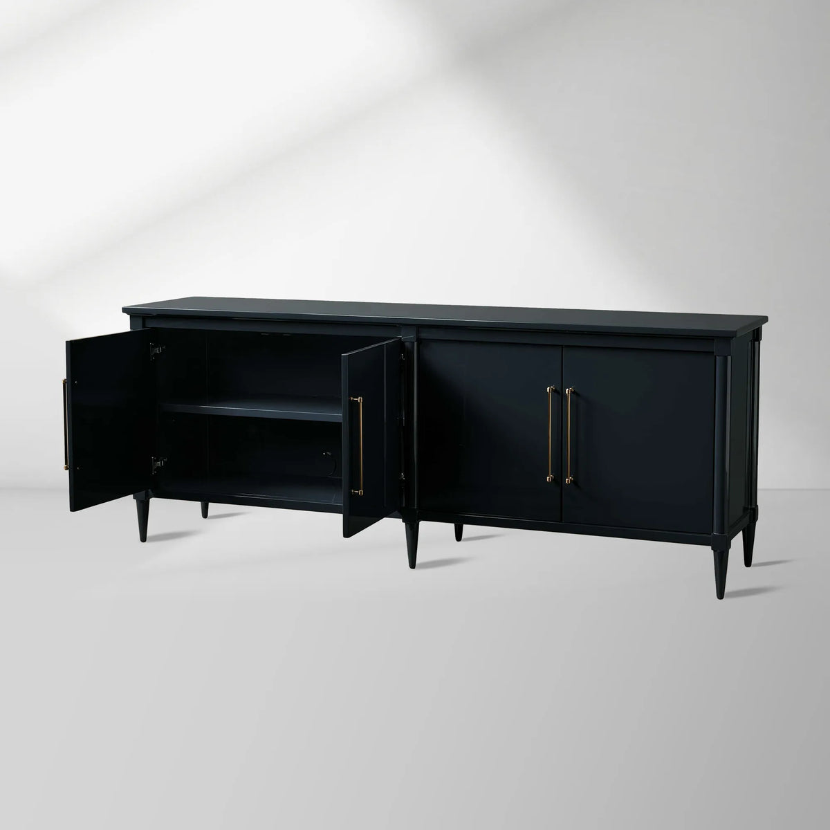 Oakleigh High-Gloss Lacquer Sideboard Wood Buffet Tables Living Room Entryways Storage Cabinet