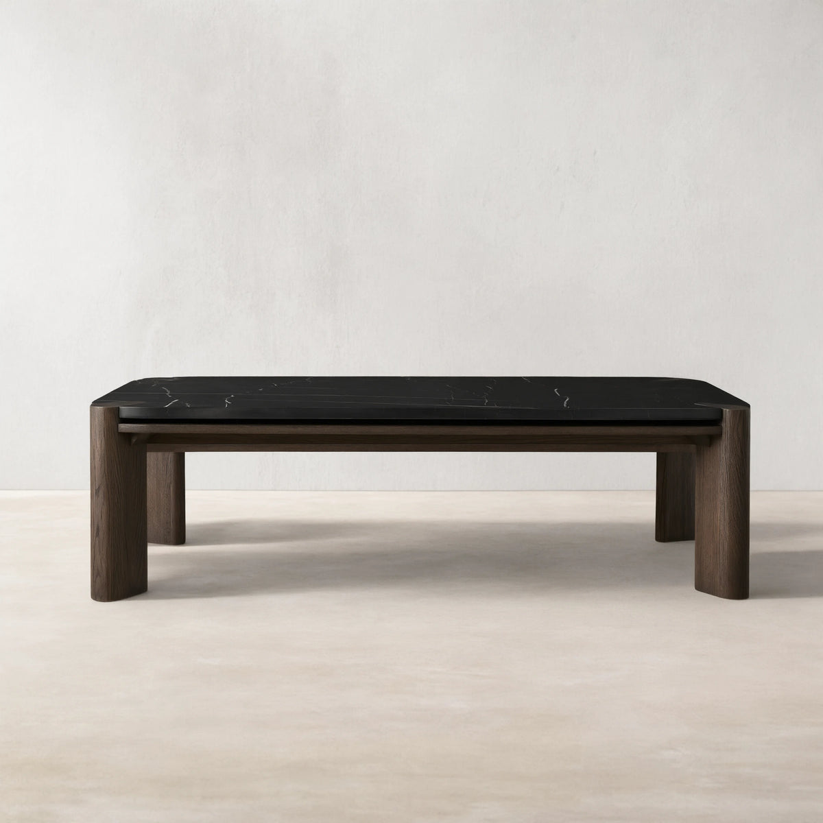 Pyet Marble Coffee Table Oak Wood Base Cocktail Table Elegance Living Room Center Tea Table