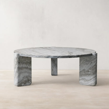 Lonelle Solid Natural Stone Coffee Table Modern Cocktail Table Living Room Center Tea Table