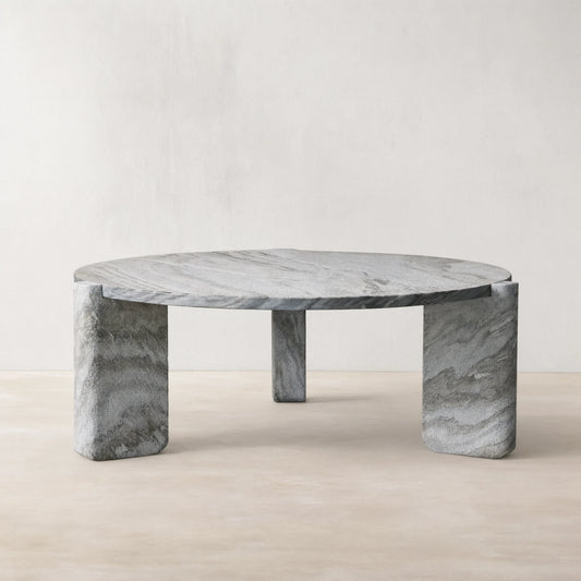 Lonelle Solid Natural Stone Coffee Table Modern Cocktail Table Living Room Center Tea Table