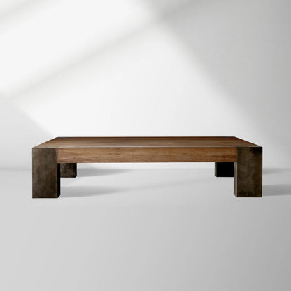 Telluride Square Oak Coffee Table Wood Cocktail Table Living Room Center Tea Table Vintage Cocktail Table