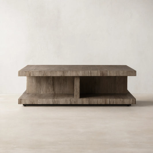 Leandro Reclaimed Oak Coffee Table Wood Living Room Center Tea Table Timeworn Cocktail Table