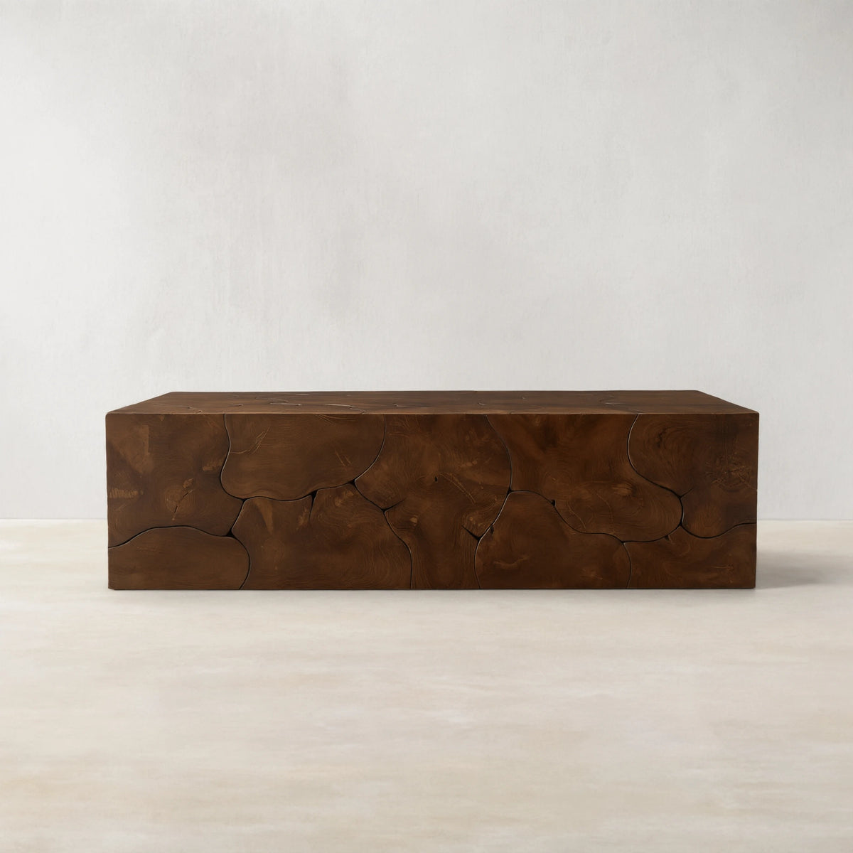 Kalmar Teak Wood Coffee Table Living Room Rectangle Center Tea Table Unique Cocktail Table