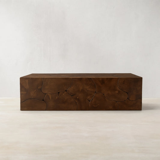Kalmar Teak Wood Coffee Table Living Room Rectangle Center Tea Table Unique Cocktail Table