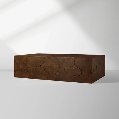 Kalmar Teak Wood Coffee Table Living Room Rectangle Center Tea Table Unique Cocktail Table