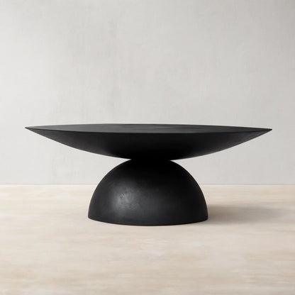 Kyoto Round Coffee Table Nickel-Plated Cast Aluminum Cocktail Table Living Room Metal Center Tea Table