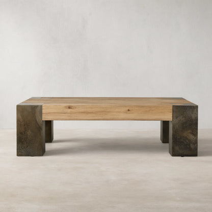 Telluride Rectangle Coffee Table Oak Cocktail Table Living Room Center Tea Table