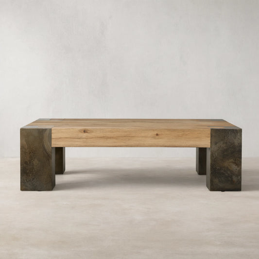 Telluride Rectangle Coffee Table Oak Cocktail Table Living Room Center Tea Table