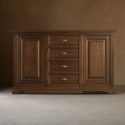Tuscany Poplar Buffet Table Wood Sideboard Vintage 4 drawers Living Room Old World Entryways Cabinet