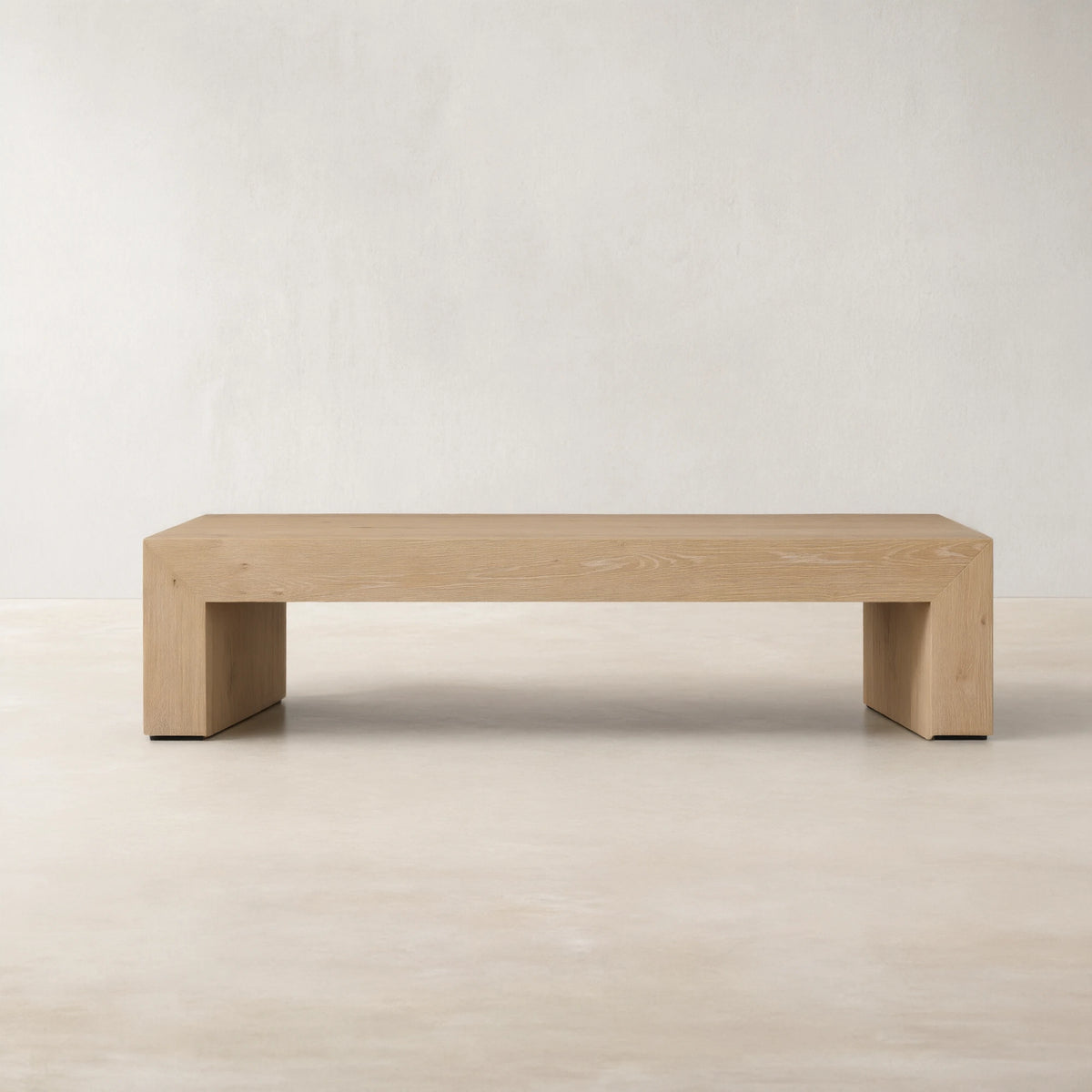 Sullivan Wood Waterfall Coffee Table Rectangle Rural Cocktail Table Oak Wood Center Tea Table