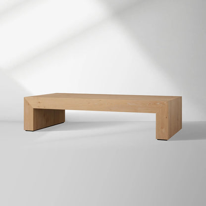 Sullivan Wood Waterfall Coffee Table Rectangle Rural Cocktail Table Oak Wood Center Tea Table