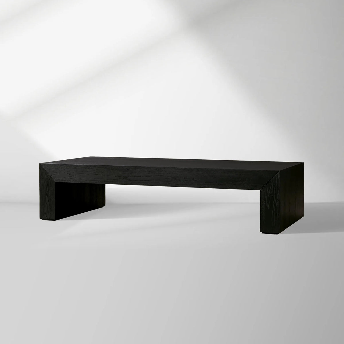 Sullivan Wood Waterfall Coffee Table Rectangle Rural Cocktail Table Oak Wood Center Tea Table