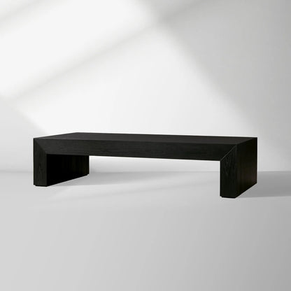 Sullivan Wood Waterfall Coffee Table Rectangle Rural Cocktail Table Oak Wood Center Tea Table