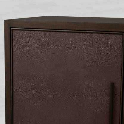 Malone Reconstituted Leather Sideboard Wood Buffet Table Living Room Entryways Cabinet