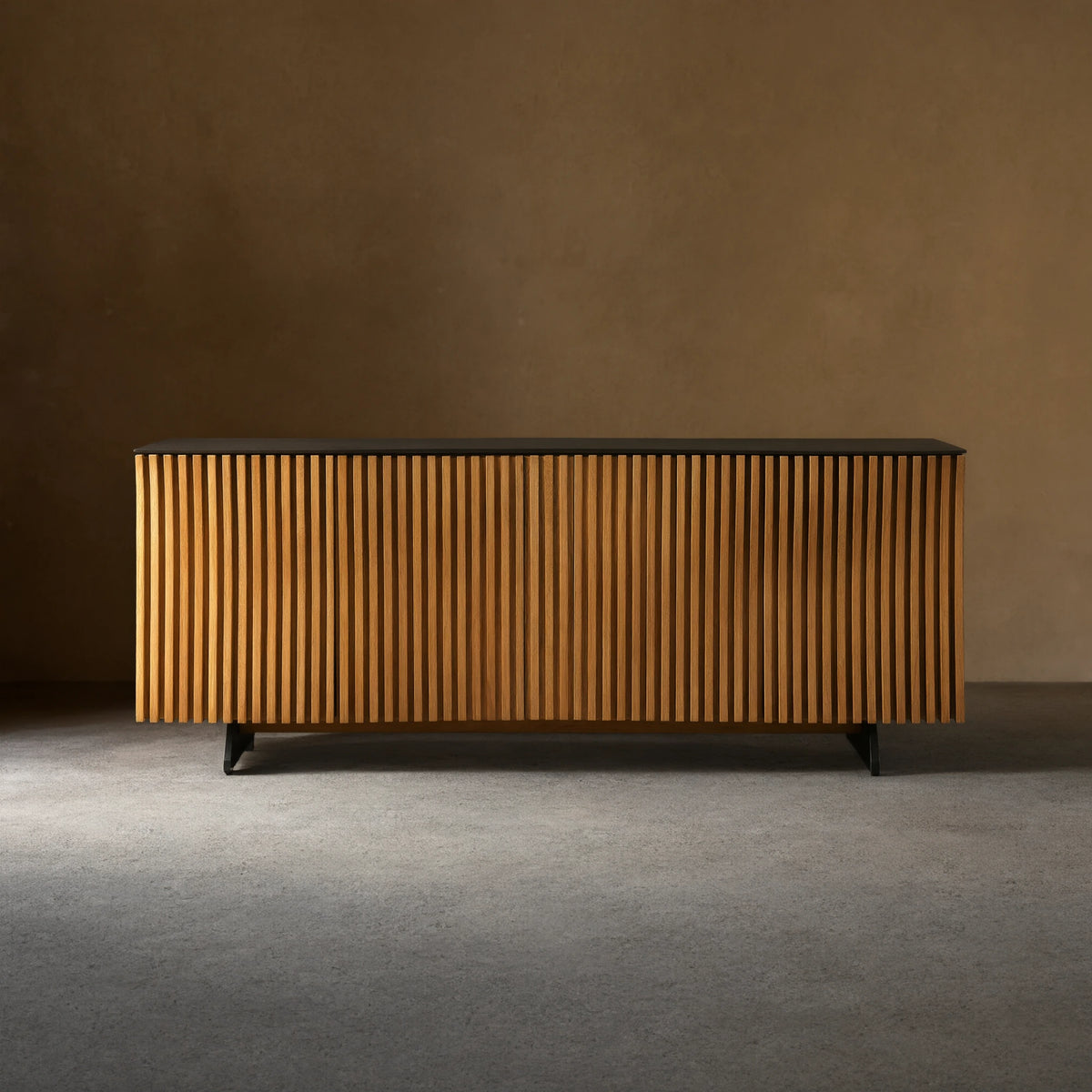 Sorin Reeded Sideboard Buffet Table Wood Living Room Entryways Cabinet