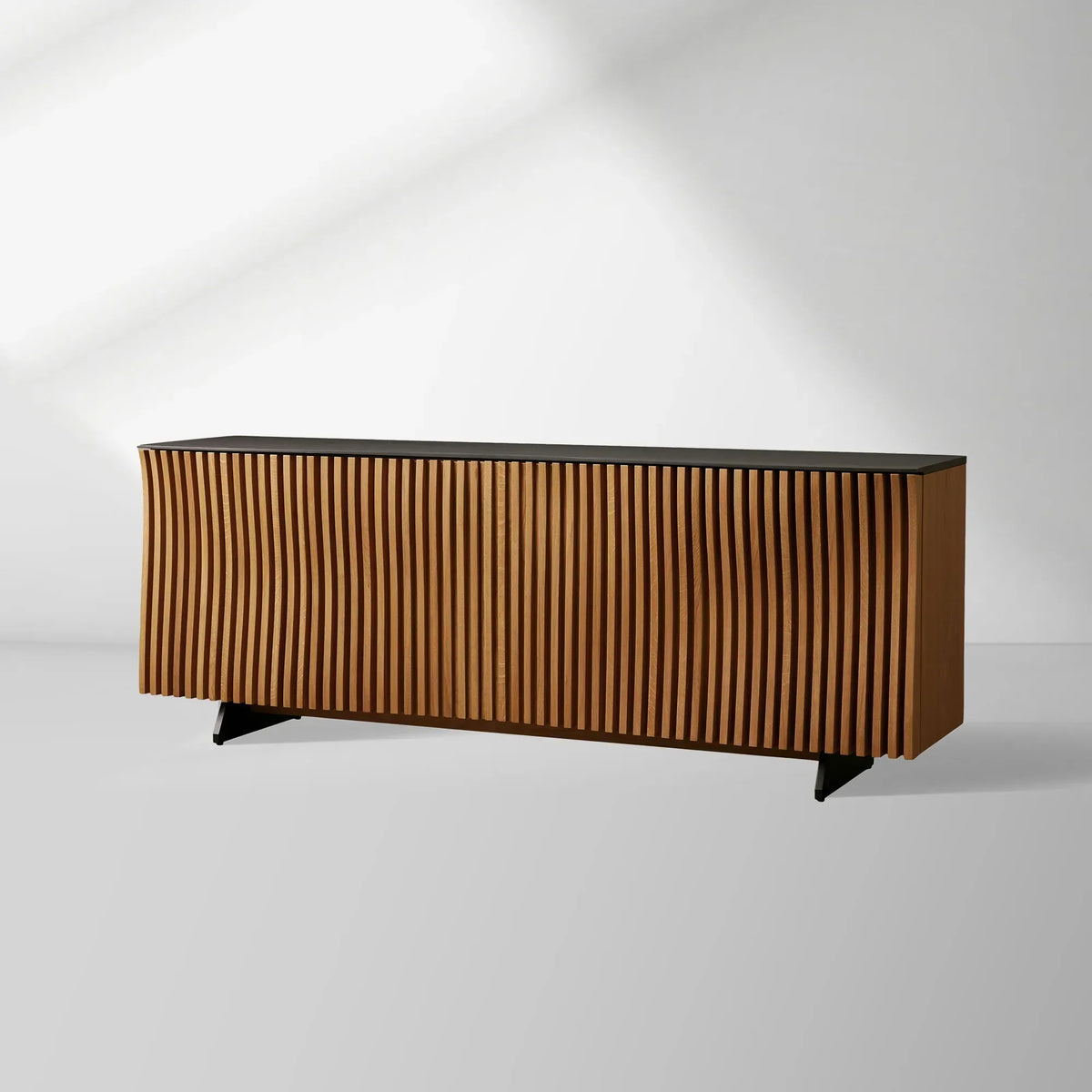 Sorin Reeded Sideboard Buffet Table Wood Living Room Entryways Cabinet